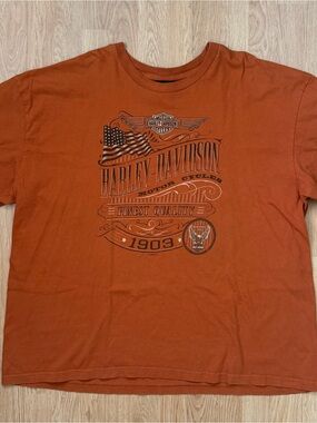 Harley-Davidson Men's 1903 Washington DC Graphic T-Shirt Orange 4XL